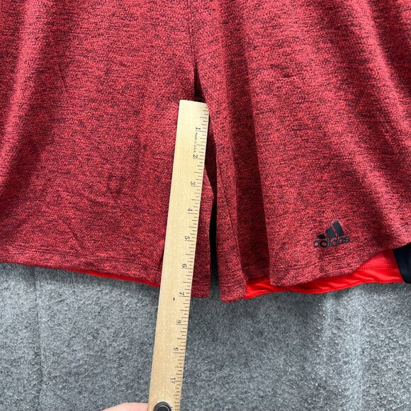 Adidas Shorts Mens Small Red Black Climalite Athletic Training Performance Lined - Picture 6 of 10
